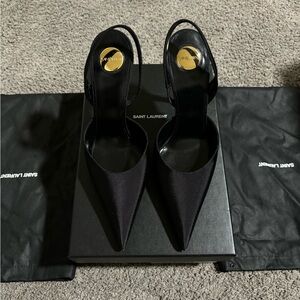 Saint Laurent Tabou 110 Grosgrain Slingback Pump size 39 1/2